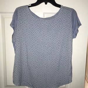Light blue polka dot top